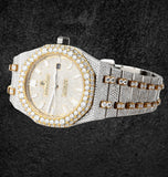 D Color Moissanite Diamond Dual Tone Hip Hop Watch