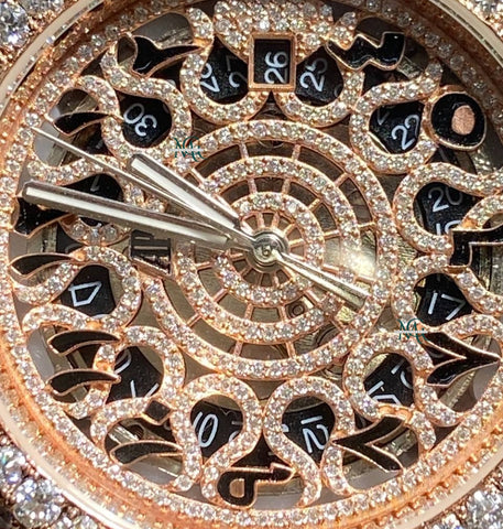 Dual Tone Skeleton Luxury Moissanite Watch
