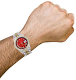 Iced Out Moissanite Diamond Red Dial Luxury Wrist Watch