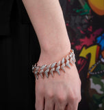 Micro Pave Cuban Link Moissanite Diamond Bracelet