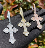 Iced Out Baguette Cut Moissanite Cross Pendant
