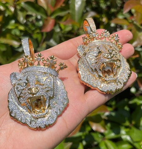 VVS1 Moissanite Rapper Style Lion Face Hip Hop Pendant