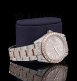 Datejust Iced Out Moissanite Diamond Dual Tone Watch For Men's