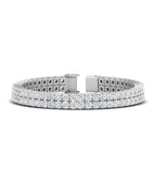 Round Cut Moissanite Double Row Tennis Bracelet