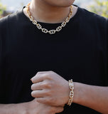 Round Cut Moissanite G Link Hip Hop Bracelet