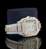 Dual Tone Moissanite Diamond Iced Out Luxury Watch