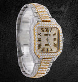 Dual Tone Moissanite Diamond Iced Out Automatic Watch