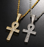 Moissanite Ankh Cross Unisex Pendant Hip Hop Necklace
