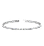 Emerald Cut Bezel Set Moissanite Tennis Bracelet