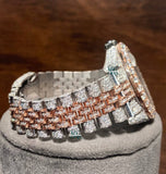 Dual Tone Moissanite Iced Out Datejust Elegant Wrist Watch