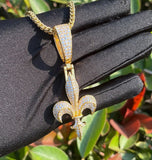 VVS1 Moissanite Iced Out Fleur Di Lis Hip Hop Pendant