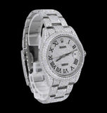 Iced Out Moissanite Roman Numeral Watch For Him