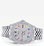 Iced Out Moissanite Rainbow Arabic Numeral Watch