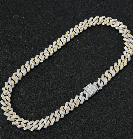 Moissanite Iced Out Cuban Link Hip Hop Chain For Men's