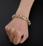 Moissanite Rolo Link Iced Out Hip Hop Bracelet