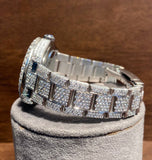 Iced Out Date Display Moissanite Watch For Men's