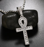 Moissanite Ankh Cross Unisex Pendant Hip Hop Necklace