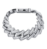 Moissanite Baguette Cut Cuban Link Hip Hop Bracelet