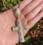 Iced Out Moissanite Diamond Unique Cross Pendant