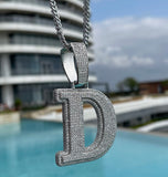 Iced Out Moissanite Alphabet Letter Hip Hop Pendant