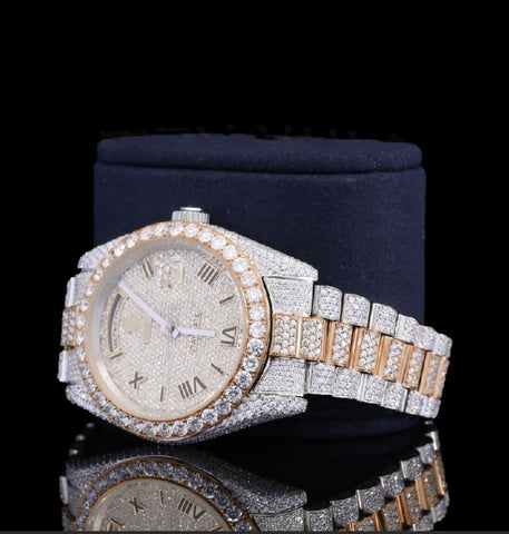 Daydate Iced Out Moissanite Diamond Wrist Watch For Him