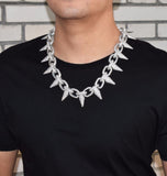 Iced Out Moissanite Diamond Spiked Thorns Hip Hop Chain