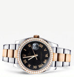 Dual Tone Moissanite Diamond Elegant Wrist Watch