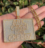 All Cash No Credit Iced Out Moissanite Hip Hop Pendant