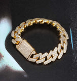 moissanite Iced Out Cuban Link Hip Hop Bracelet For Him