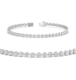 Heart Cut Moissanite Diamond Bezel Set Bracelet