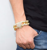 925 Sterling Silver Iced Out Cuban link Men's Bracelet