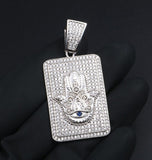 Iced Out Hamsa Hand Moissanite Hip Hop Pendant