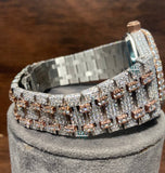 Iced Out Dual Tone Moissanite Men's Watch