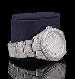 Iced Out Moissanite Diamond Roman Numerical Watch