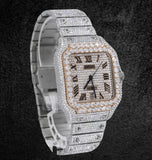 Moissanite Iced Out Dual Tone Luxury Hip Hop Watch