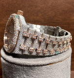 Dual Tone Skeleton Luxury Moissanite Watch