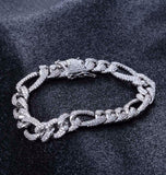 Figaro Link Iced Out Moissanite Hip Hop Bracelet
