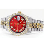 Iced Out Moissanite Diamond Red Dial Luxury Wrist Watch