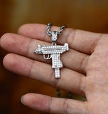 VVS1 Moissanite Iced Out Rapper Style Gun Design Hip Hop Pendant