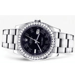 Black Dial VVS1 Moissanite Diamond Stylish Watch