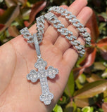 Iced Out Baguette Cut Moissanite Cross Pendant