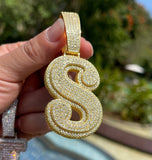 Personalized Iced Out Moissanite Alphabet Letter Pendant