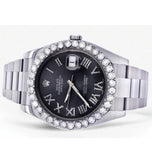 Stylish Roman Number Moissanite Diamond Watch