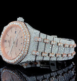 Dual Tone Moissanite Diamond Iced Out Hip Hop Watch