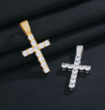 Colorless Moissanite Cross Pendant 925 Sterling Silver Pendant