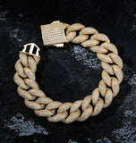 Iced Out Moissanite Cuban Link Hip Hop Bracelet For Him