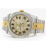 Dual Tone Moissanite Diamond Elegant Iced Out Watch