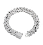 Moissanite Iced Out Cuban Link Rapper Style Hip Hop Bracelet