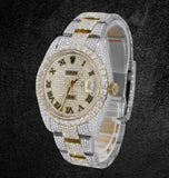 Dual Tone Moissanite Diamond Iced Out Watch