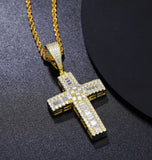 Baguette Cut Moisanite Iced Out Cross Hip Hop Pendant For Him